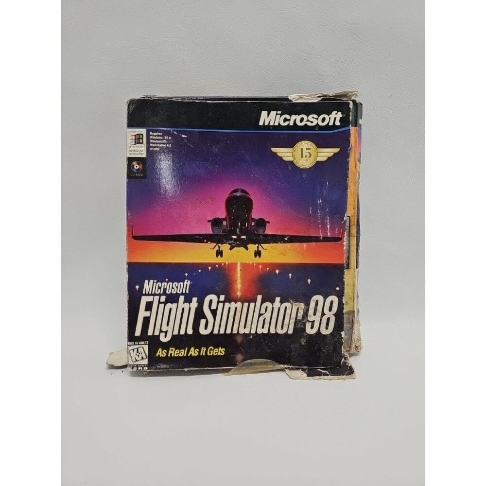 Microsoft Flight Simulator 98 PC CD-ROM Pilot Handbook Vintage Box Complete Set